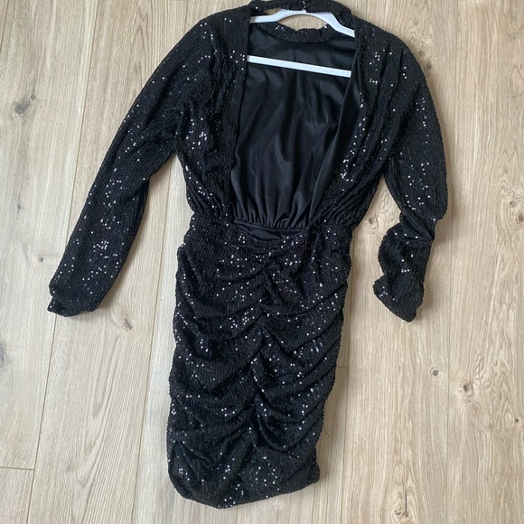 ASOS In The Style High Neck Sequin Dress - Picture 4 of 8